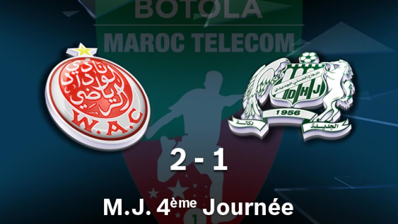 Botola Maroc Télécom D1 (mise à jour 4ème journée): Wydad Casablanca s’impose face au Difaâ El Jadida (2-1)