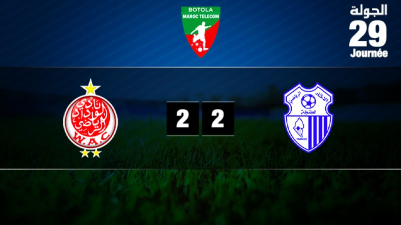 Le Wydad de Casablanca et l'Ittihad de Tanger font match nul (2-2)