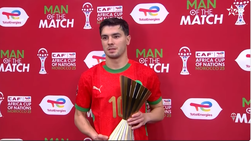 Interview de l’homme du match, Brahim Díaz, après la qualification pour les quarts de finale de la Coupe d’Afrique.