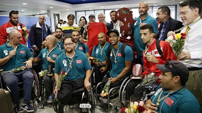 Retour au Maroc de la sélection nationale de basket en fauteuil roulant, vainqueur du Championnat africain des nations