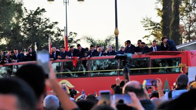 Arrivée à l'aéroport Rabat-Salé de l'équipe nationale de football