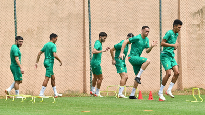CAN-2021.. Séance de récupération des Lions de l'Atlas après la qualification en huitièmes de finale