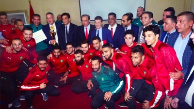 وزارة الثقافة والشباب والرياضة تحتفي بالمنتخب الوطني لكرة القدم داخل القاعة المتوج ببطولة إفريقيا (العيون 2020)