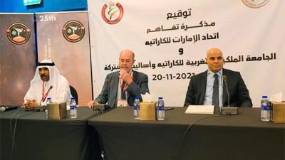 توقيع اتفاقية تعاون بين الجامعة الملكية المغربية للكاراطي والاتحاد الإماراتي للعبة