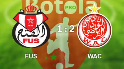 Botola Maroc Télécom D1 (14è journée): Le WAC bat le FUS (2 à 1)