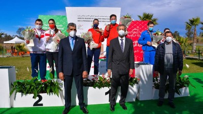 الثنائي الاسباني ألبرتو فرننداز وفاطمة غالفز يحرزان لقب "التراب" المختلط 'جائزة المغرب الدولية الكبرى للرماية الرياضية'
