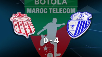 Botola Maroc Télécom D1 (mise à jour 21e journée): HUSA-IRT (0-4)