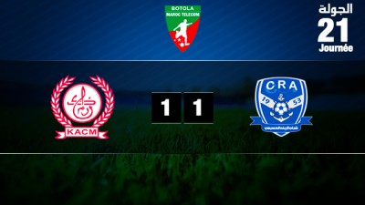 Botola Maroc Télécom D1 (21è journée) : Kawkab Marrakech et Chabab Rif Al Hoceima font match nul (1-1)