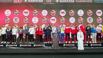 الدوري الممتاز الأول للكراطي بالفجيرة .. البطل المغربي مهدي السريتي يحرز الميدالية البرونزية