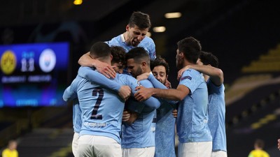 دوري أبطال أوروبا في كرة القدم, مانشستر سيتي يفوز على مضيفه بورسيا دورتموند (2-1) ويبلغ نصف النهائي