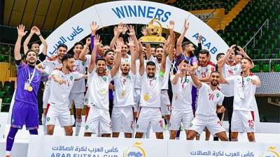 المنتخب المغربي بطلا للمرة الثانية على التوالي لكأس العرب لكرة القدم داخل القاعة على حساب العراق 3-0