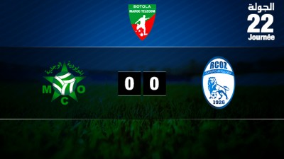 Botola Maroc Télécom D1 (22è journée): Le Mouloudia d'Oujda et Rapide Oued Zem font match nul (0-0)