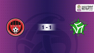 Match nul entre le Mouloudia d'Oujda et le Chabab de Mohammédia (1-1)