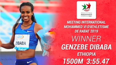 Meeting International Mohammed VI d'athlétisme (Diamond League) : L'Éthiopienne Genzebe Dibaba s'impose au 1500m, la Marocaine Rabab Arrafi quatrième