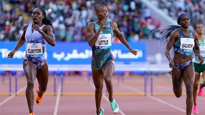 Meeting international Mohammed VI d'athlétisme (Ligue de diamant).. l'Américaine Shamier Little remporte le 400 m haies