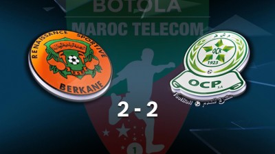 Botola Maroc Télécom D1 (8ème journée): Nul de l'Olympique Khouribga face à la Renaissance de Berkane (2-2)