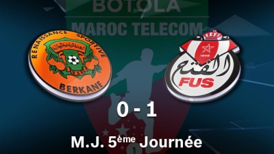 Botola Pro (Mise à jour 5ème journée): Victoire du FUS de Rabat face à la Renaissance de Berkane (1-0)