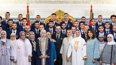 أسود الأطلس يعربون عن سعادتهم البالغة باستقبالهم من قبل جلالة الملك