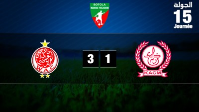 Botola Maroc Télécom D1: le Wydad de Casablanca champion d'automne, en s’imposant face au Kawkab Marrakech (3-1)
