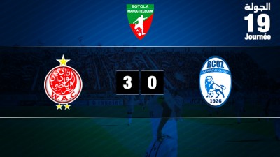 Botola Maroc Télécom D1 (19è journée): Le WAC largement en tête, en battant Rapide Oued Zem (3-0)